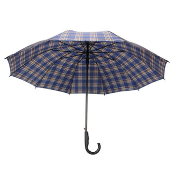 
                                        天堂伞 加大加固格子自开直杆商务晴雨伞 蓝格 170E                
