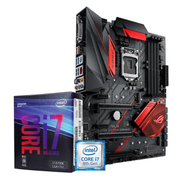 英特尔Intel i7 8700K/i7 8086K盒装CPU处理器搭华硕Z370主板套装 三年质保 i7 8700K+华硕Z370-H GAMING