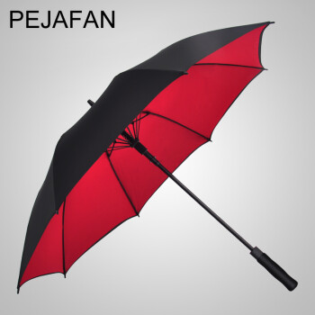 
                                                                                PEJAFAN高端雨伞男士超大商务伞双层加厚自动长柄伞双人大伞户外高尔夫伞超强防风防晒晴雨两用伞 130CM单层黑色                