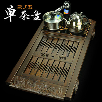 
                                        太初天诺 整套功夫茶道茶具套装 黑檀实木茶盘紫砂 茶味 套装三 紫砂石瓢                