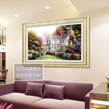画艺术5D魔方钻石画新款满钻梦幻小屋全钻砖石画圆钻粘钻十字绣砖石秀风景挂画钻石绣 满钻梦幻小屋70X50CM