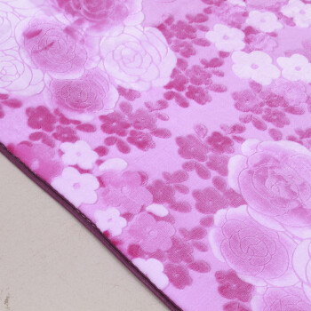勇胜 珊瑚绒吸水防滑爬行垫地垫地毯卧室客厅茶几飘窗床边门垫可定制 花开富贵 紫色 1.6*2.3米