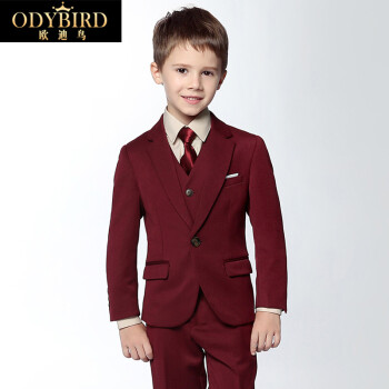欧迪鸟(odybird) 品牌儿童西装男童礼服套装韩版花童礼服男童气质小