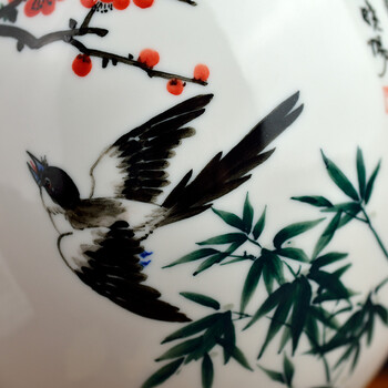 
                                                            东方泥土 德化陶瓷80后设计师庄晓阳艺术收藏摆件/梅竹双喜D45-13                