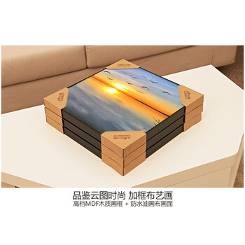 
                                        北欧现代简约风格，简洁大方，时尚！云图品牌，送全套配件，购物无忧！如需其他颜色画框请备注 一套ABC画面 60*60(白色框)                
