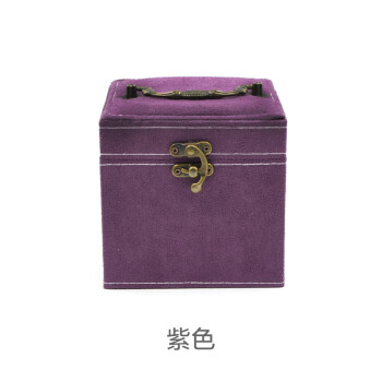 
                                        可爱绒布针线盒套装 24色手工缝纫线缝补布盒 DIY首饰收纳公主首饰盒 缝纫针线工具盒套装 紫色                