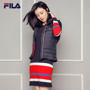 fila(斐乐)2017g系列高圆圆同款女裙子冬季新款连衣裙美利奴羊毛时尚