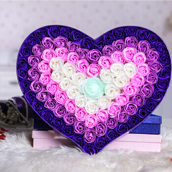 卡通花束 香皂花 玫瑰花礼盒装 永生花 创意礼品 送女朋友 生日礼物