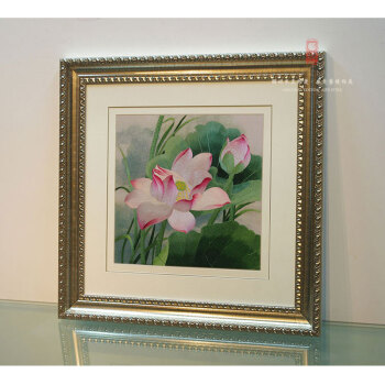 
                                        艺绫手工刺绣 一抹夏荷 现代荷花苏绣画 餐厅装饰画 过道挂画 进门玄关壁画 现代欧式工艺画                