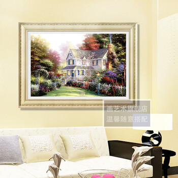 画艺术5D魔方钻石画新款满钻梦幻小屋全钻砖石画圆钻粘钻十字绣砖石秀风景挂画钻石绣 满钻梦幻小屋70X50CM