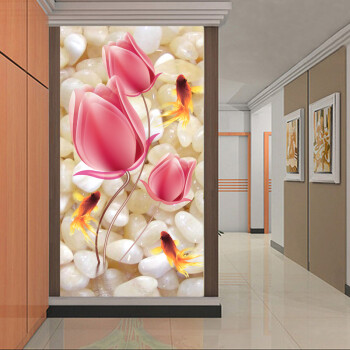 
                                        豪咖（HAOKA） 豪咖无缝壁画玄关背景墙布郁金香3D整张墙纸壁布走廊过道装饰画现代简约定制款 无纺布/平方米                