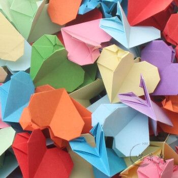 爱心折纸成品纯手工双面彩色桃心形叠纸成品 生日礼物
