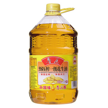 鲁花 食用油 5S 压榨一级花生油 5.7L