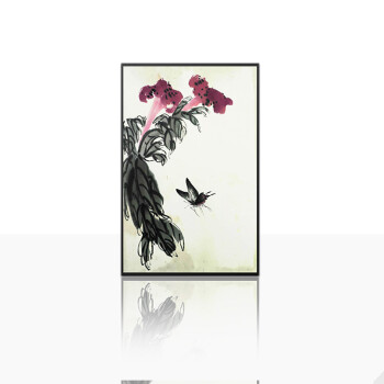 
                                        格丽 装饰画中式 名家国画齐白石字画作品写意花鸟实木有框画 客厅沙发背景墙壁挂画餐厅喷绘画 四联组合 70*90cm 实木有框画35mm厚                
