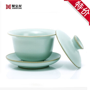 聚宝龙汝窑茶具盖碗 大号盖碗三才碗 功夫茶具茶碗盖碗 盖碗茶具