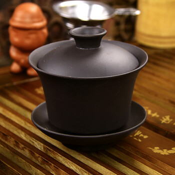 
                                        友荣 茶具茶盘 紫砂功夫茶具 青花冰裂白瓷茶具 茶具套装茶台茶托 实木茶盘 10宁静致远茶盘全黑紫砂茶具套装                