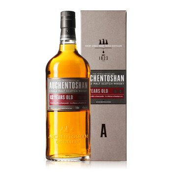 欧肯特轩（AUCHENTOSHAN） 洋酒 12年单一麦芽威士忌 750ml