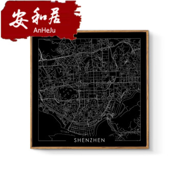 现代客厅城市地图三联装饰画创意挂画可定制世界中国线描艺术地图 3