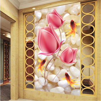 
                                        豪咖（HAOKA） 豪咖无缝壁画玄关背景墙布郁金香3D整张墙纸壁布走廊过道装饰画现代简约定制款 无纺布/平方米                