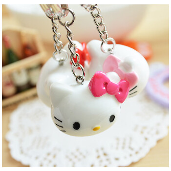 HELLO KITTY 精致钥匙扣钥匙链 钥匙挂件 卡通可爱钥匙扣挂饰 玫红全身KT