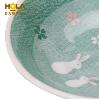 HOLA特力和乐 梦兔浅盘 5入组 日式餐盘菜碟餐具套件原特力屋