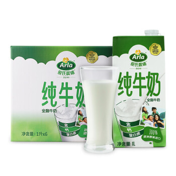 德国 进口牛奶 Arla爱氏晨曦 全脂牛奶 1L*6 礼盒装