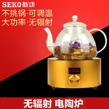 
                                        
                                                            新功（SEKO） 迷你多用途养生电陶炉茶具套装电茶炉电磁炉电水壶煮茶器烧水壶泡茶炉 Q6A Q6A电陶炉含玻璃壶                