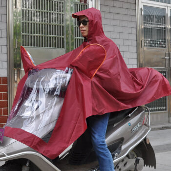 
                                        芦雨 电动车雨衣 加大加厚 大帽檐成人 时尚牛津布 双人电瓶车摩托车 雨衣雨披 LY118 枣红色 XXXL(3XL双人)                