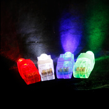 
                                        仕彩  万圣节发光手指灯激光灯荧光LED戒指灯 儿童荧光玩具 酒吧KTV用品 红色一个                
