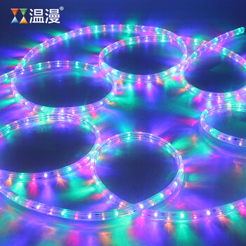 温漫led扁三线灯带 创意彩虹管跑马广告轮廓招牌环保透明防水 跑马效果---四彩段跳 48
