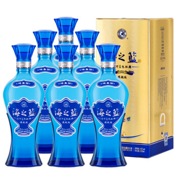 【买一得三】洋河 海之蓝 42度 520ml*6瓶 整箱装,降价幅度3.6%