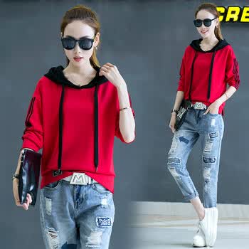 运动服套装女春秋2018新款潮韩版显瘦长袖棉卫衣休闲装大码单上衣