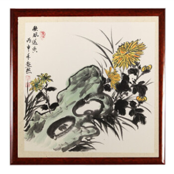 国画斗方装饰画书法字画手绘客厅书房办公室卧室廊画挂画壁画 菊花3