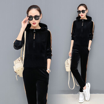 套装女 2018新款女士春秋装韩版时尚长袖套头卫衣运动装大码跑步修身