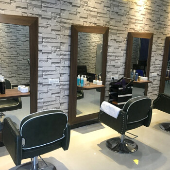 美发店砖纹墙纸发廊3d立体砖墙背景墙砖头复古时尚服装理发店壁纸