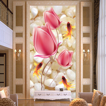 
                                        豪咖（HAOKA） 豪咖无缝壁画玄关背景墙布郁金香3D整张墙纸壁布走廊过道装饰画现代简约定制款 无纺布/平方米                