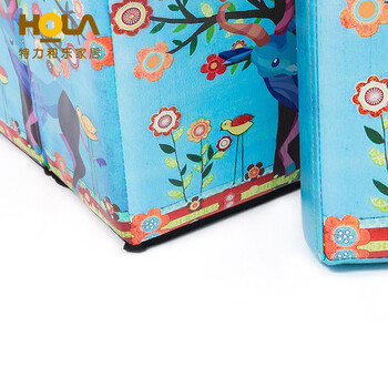 HOLA特力屋可坐可折叠儿童衣服玩具箱储物换鞋收纳凳皮卡通创意凳 大象