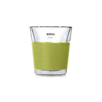 emoi 双层玻璃杯 创意硅胶隔热水杯 办公家用杯子 日式良品简约基本生活无印北欧风格 米白色260ml
