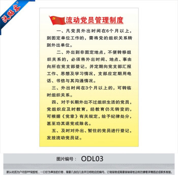 沃贴客 订做农村党支部挂图 海报 党建制度牌 流动党员管理制度 odl03