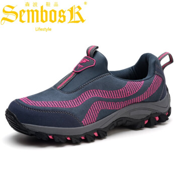 sembosk春秋中老年运动鞋女鞋老北京布鞋女防滑平底妈妈鞋软底老人温