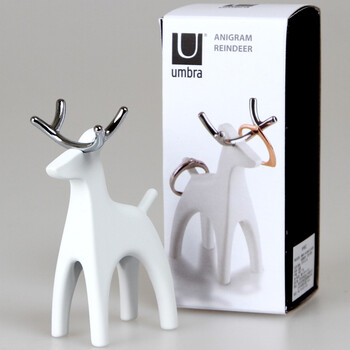 umbra 加拿大欧式 动物乐园系列戒托珠宝首饰展示架 锌合金 树脂材料 创意礼品 驯鹿+大象 情侣组合