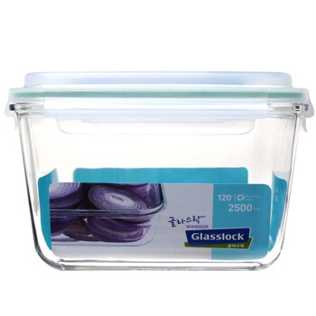 三光云彩glasslock手提长方形2500ml玻璃密封保鲜盒RP602