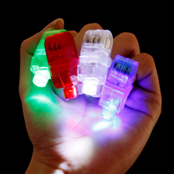 
                                        仕彩  万圣节发光手指灯激光灯荧光LED戒指灯 儿童荧光玩具 酒吧KTV用品 红色一个                
