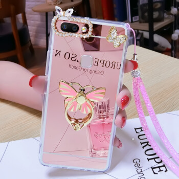vivox20手机套壳最新款,vivox20手机套 vivox20钻石手机壳x20保护套镶钻viv0镜面水钻外壳带钻挂绳支架女