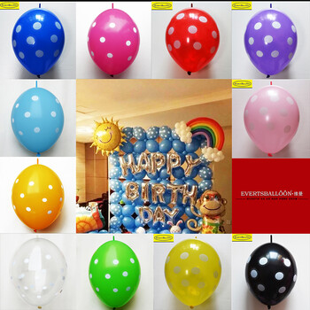 
                                        EVERTSBALLOON/维曼/进口波点圆点/链接气球背景墙/灵克龙尾巴婚礼生日布置装饰 红色尾巴圆点50个                