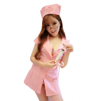 霏慕开衩式护士服制服诱惑女士情趣内衣角色扮演成人用品7984 粉色l
