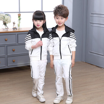 佐名仕小学生校服班服2018春款女装运动会服装团体服校服连帽儿童运动