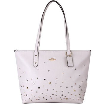 coach 蔻驰 奢侈品 女士白色皮质星星款手提单肩托特包 f22299 imchk