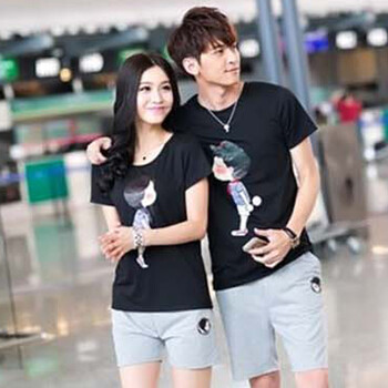 依芝宣2014<em>情侣</em>装套装<em>韩国</em>版沙滩<em>短裤</em>子男女