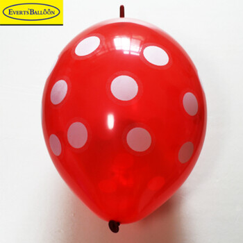 
                                        EVERTSBALLOON/维曼/进口波点圆点/链接气球背景墙/灵克龙尾巴婚礼生日布置装饰 红色尾巴圆点50个                